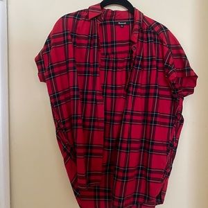 Madewell XS top red & black checkered